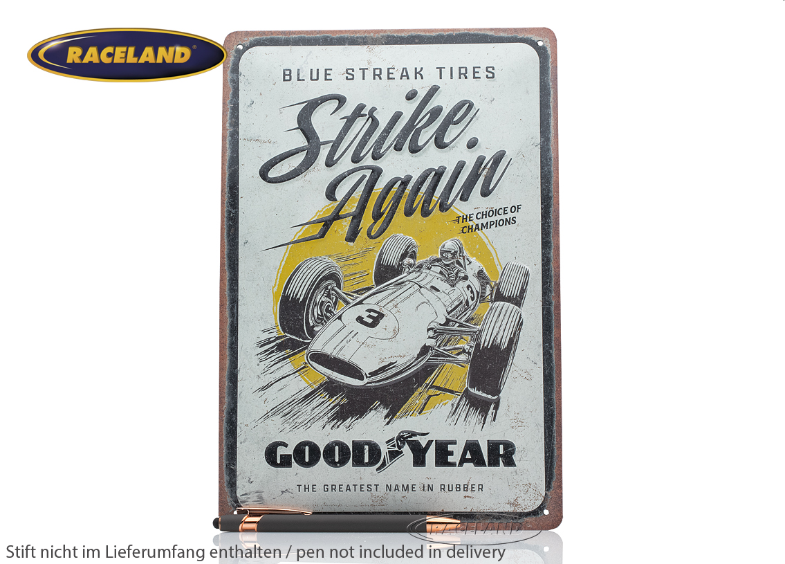 Blechschild Goodyear - Blue Strikes again 20 x 30cm