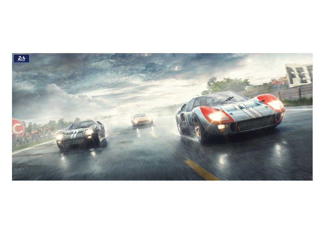 Art Print Fords and the Furious Ford GT40 Le Mans 1966